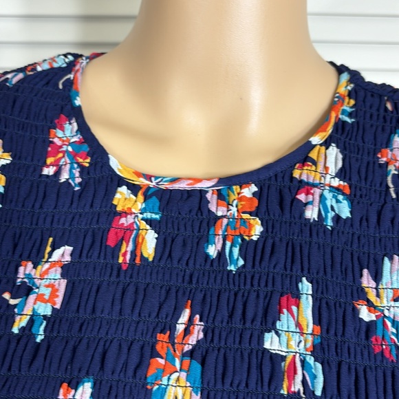 Shoshanna Smocked Floral Short Dress with Long Sleeves Size 8 - Picture 8 of 16